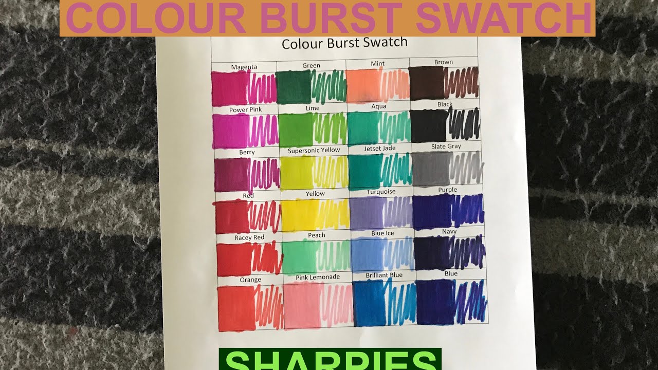 Swatch of Sharpie Color Burst | Colorful Arts