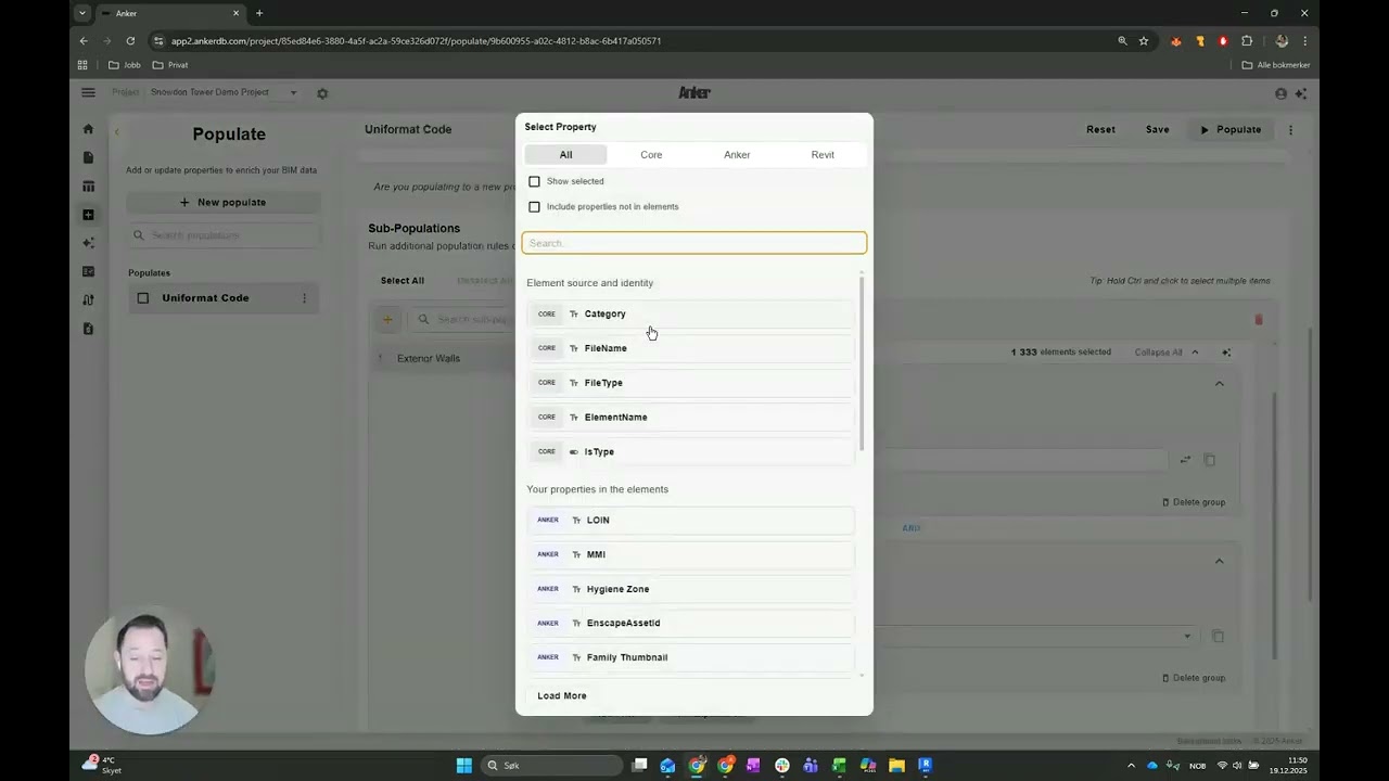 How to configure Population and Sub Populations