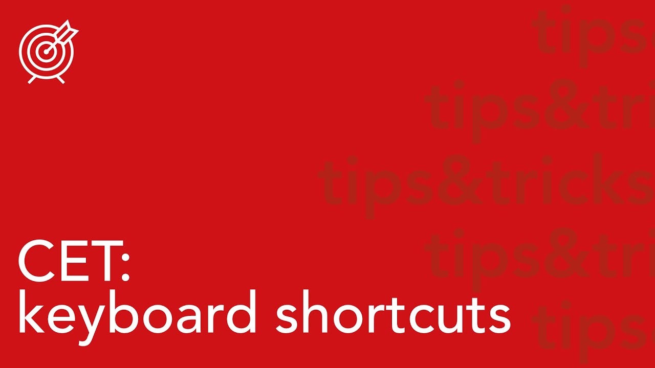 keyboard shortcuts in CET | tips & tricks | kimiko designs