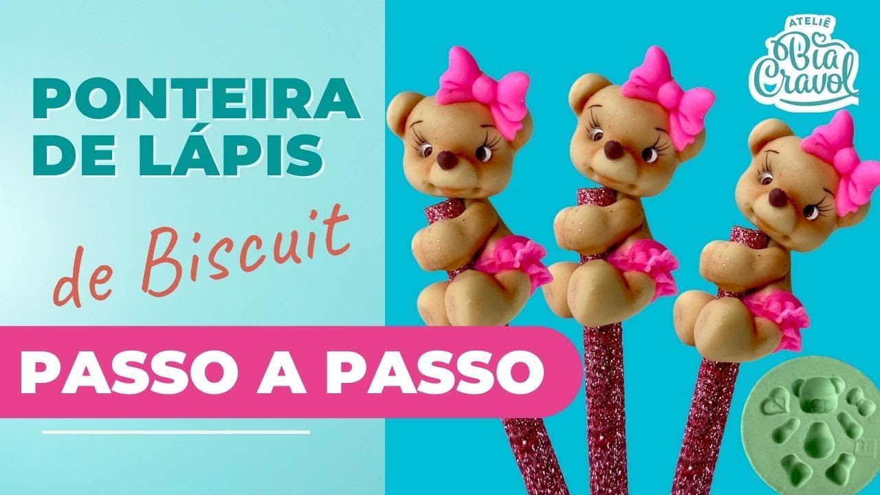 Passo a Passo = Ponteira de lápis de Biscuit - DIY