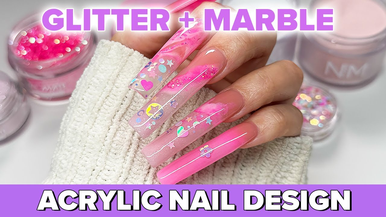 💓 3XL Pink Acrylic Nails Marble Nail Tutorial & Chat |  VALENTINES PINK NAIL IDEAS 🌸