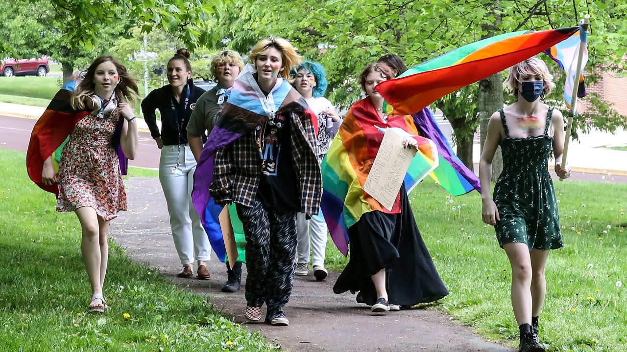 LGBTQ students protest after a teacher is placed on leave