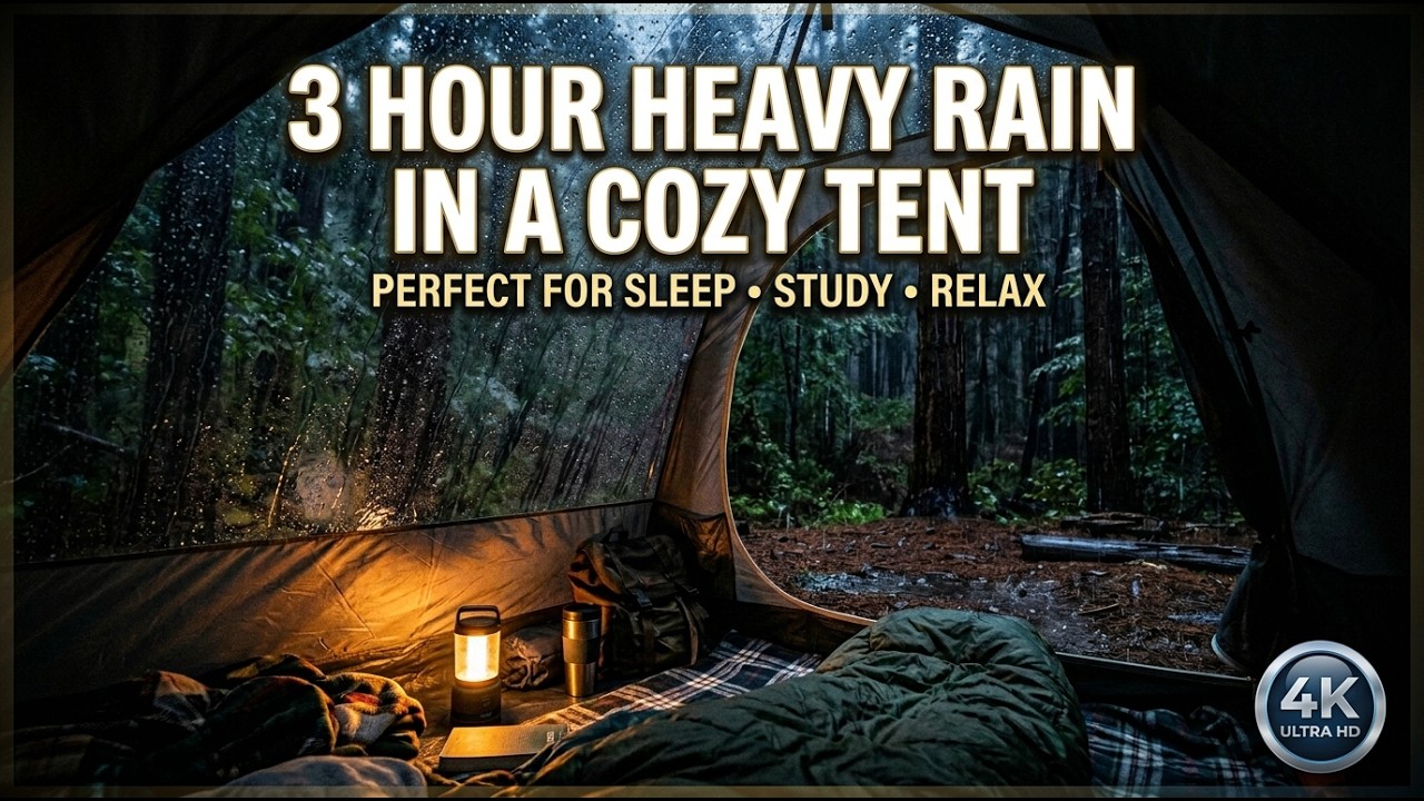 3 Hour Rain Sleep and Relax Camping and forest