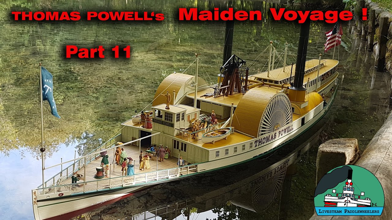 PADDLE WHEELER Steamboat THOMAS POWELL #11 Maiden Voyage! Hudson River Live steam Walking Beam model