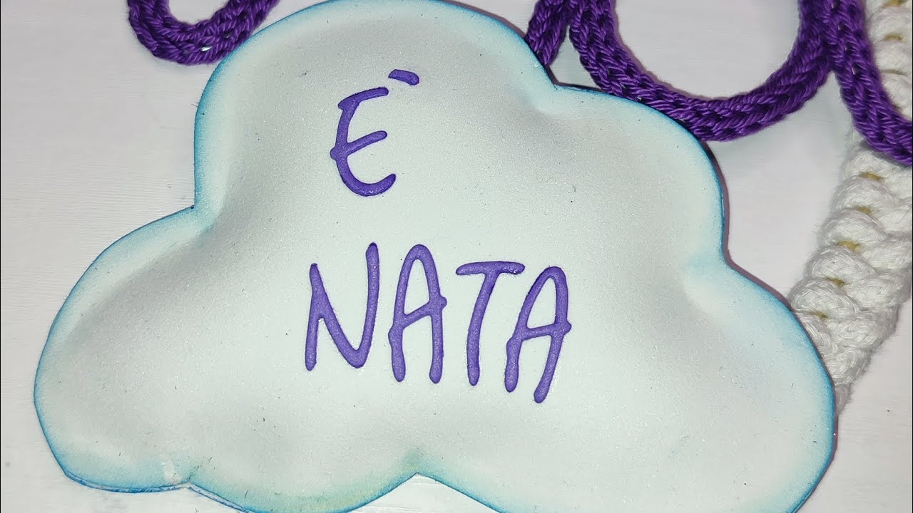 Come fare una nuvola con la gomma eva - tutorial fiocco nascita -