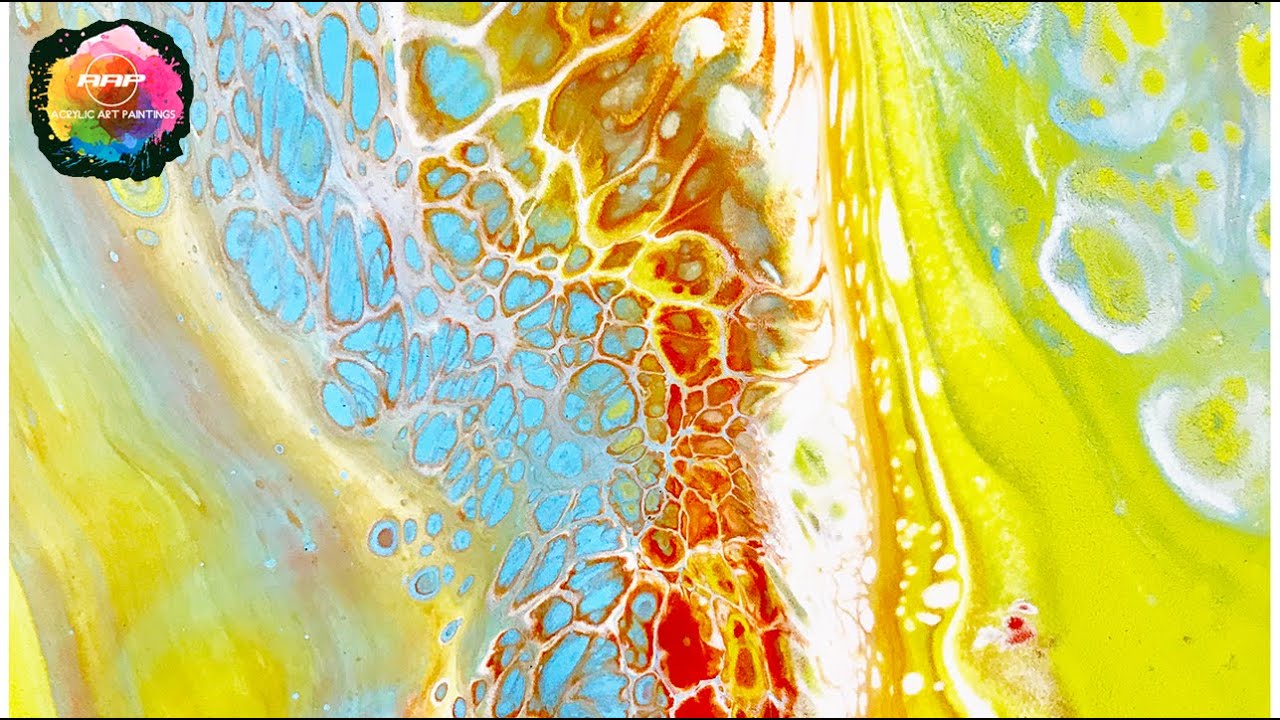 Celulas en Arte Fluido Pouring con Pintura Latex, Cola, y Lubricantes. Solicitado por Carmen. (203)