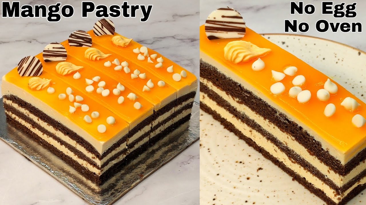 Chocolate Mango Pastry Without Egg, Oven,Butter|चॉकलेट मैंगो पेस्ट्री बनाए बिना अंडे अवन के कढ़ाई मे