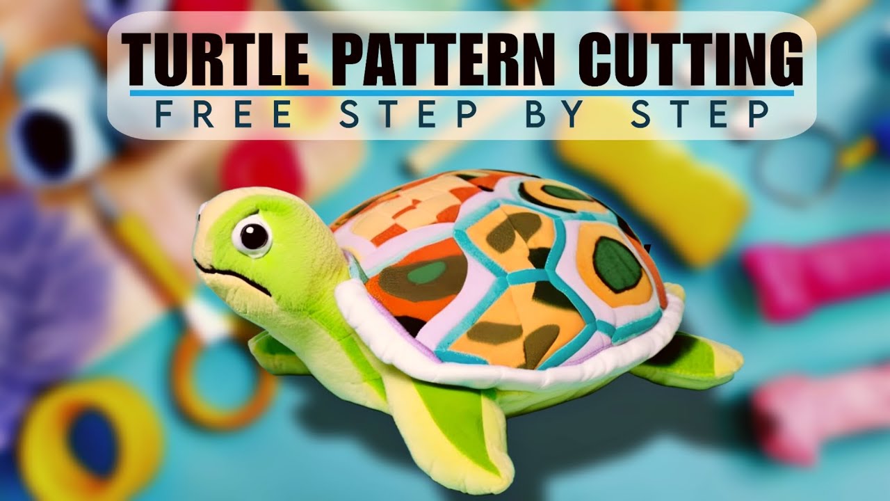 🐢🧵 FREE Turtle Soft Toy Pattern Cutting Tutorial!  with Step-by-Step Draft Measurement - Watch Now 🌟