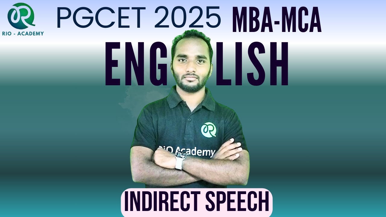 PGCET MBA-MCA 2025 | Yuva Batch | English | Indirect Speech | By Husen Sir | #english