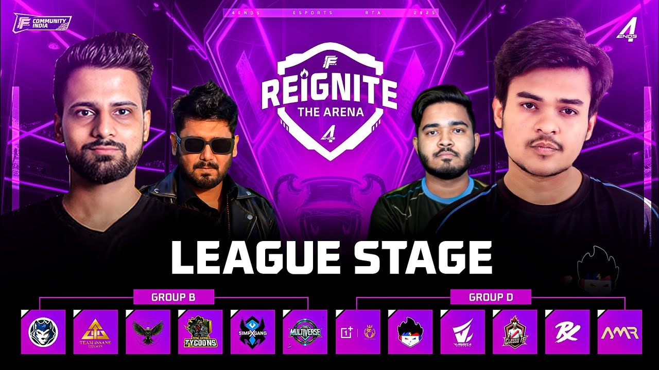 🔴 [HINDI] REIGNITE THE ARENA | LEAGUE STAGE | DAY 8 FT: TSG, TG TYCOONS, RNX, CFF, GODS REIGN, NMR