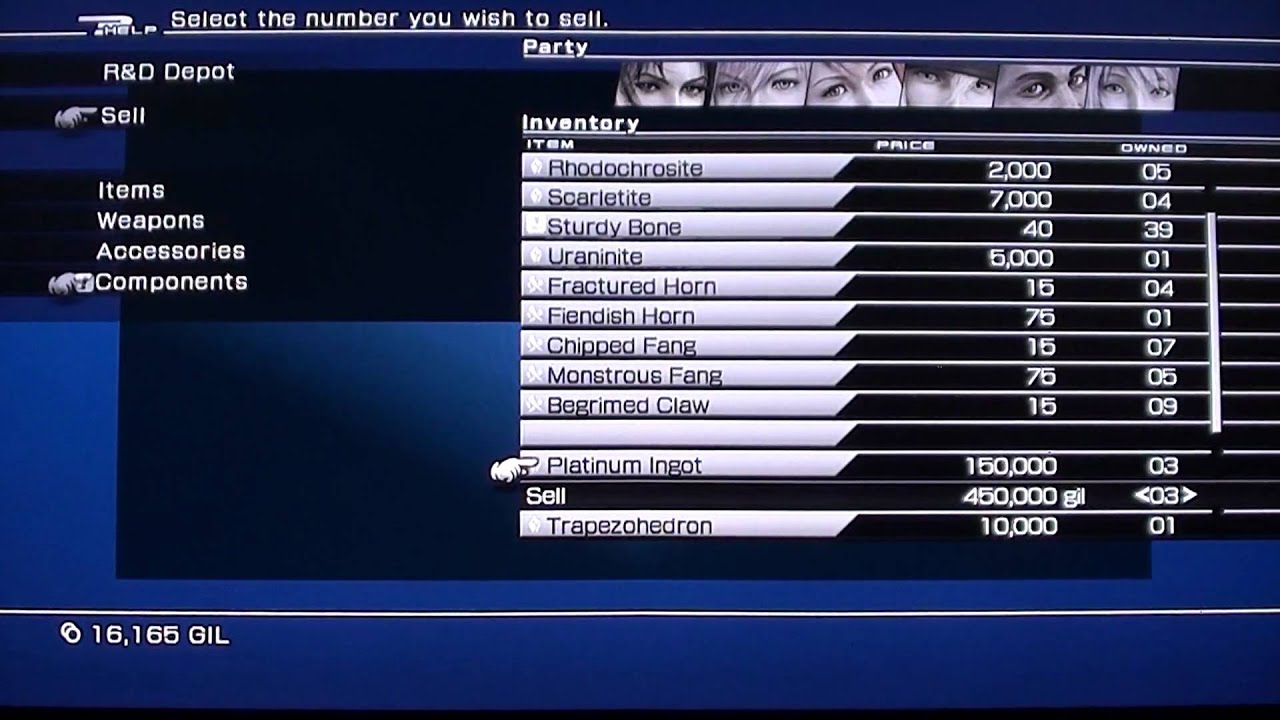 Final Fantasy 13- Weapons Upgrade Guide and Premium items info