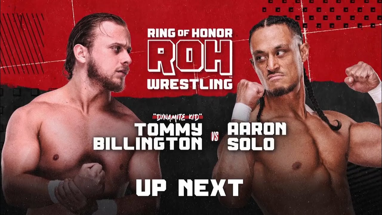 Dynamite kid Tommy Billington vs Aaron Solo at Ring of Honour HonoClub full match 