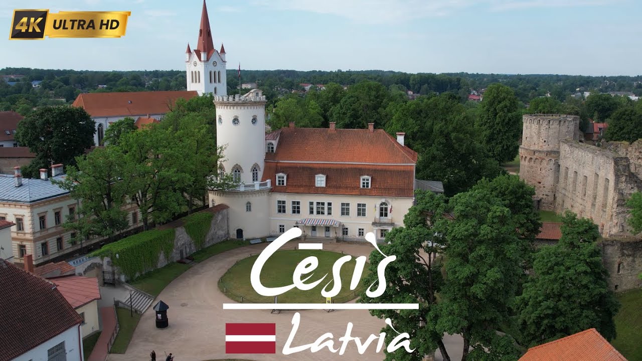 🇱🇻 Cēsis , Latvia in 4K | Stunning Aerial Drone Tour of a Baltic Medieval Gem