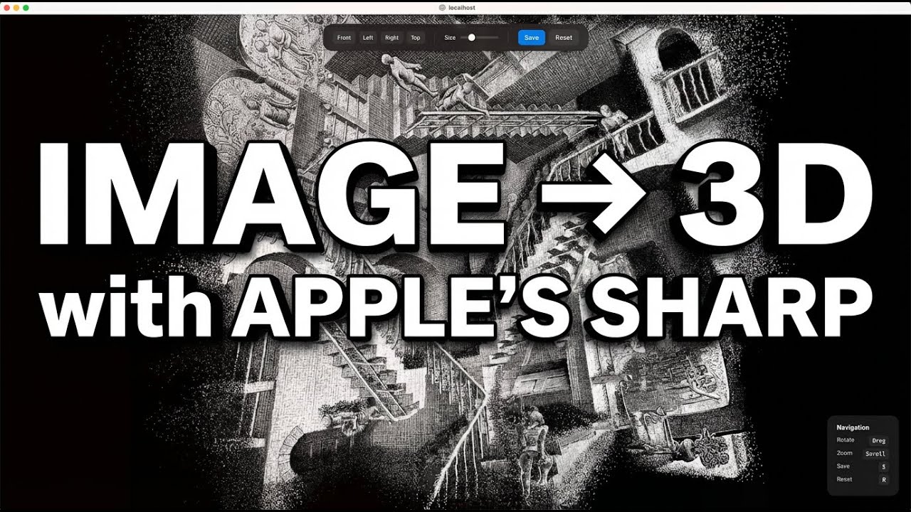 Apple's SHARP: Turn ANY Image into 3D in Seconds (Running Locally!)
