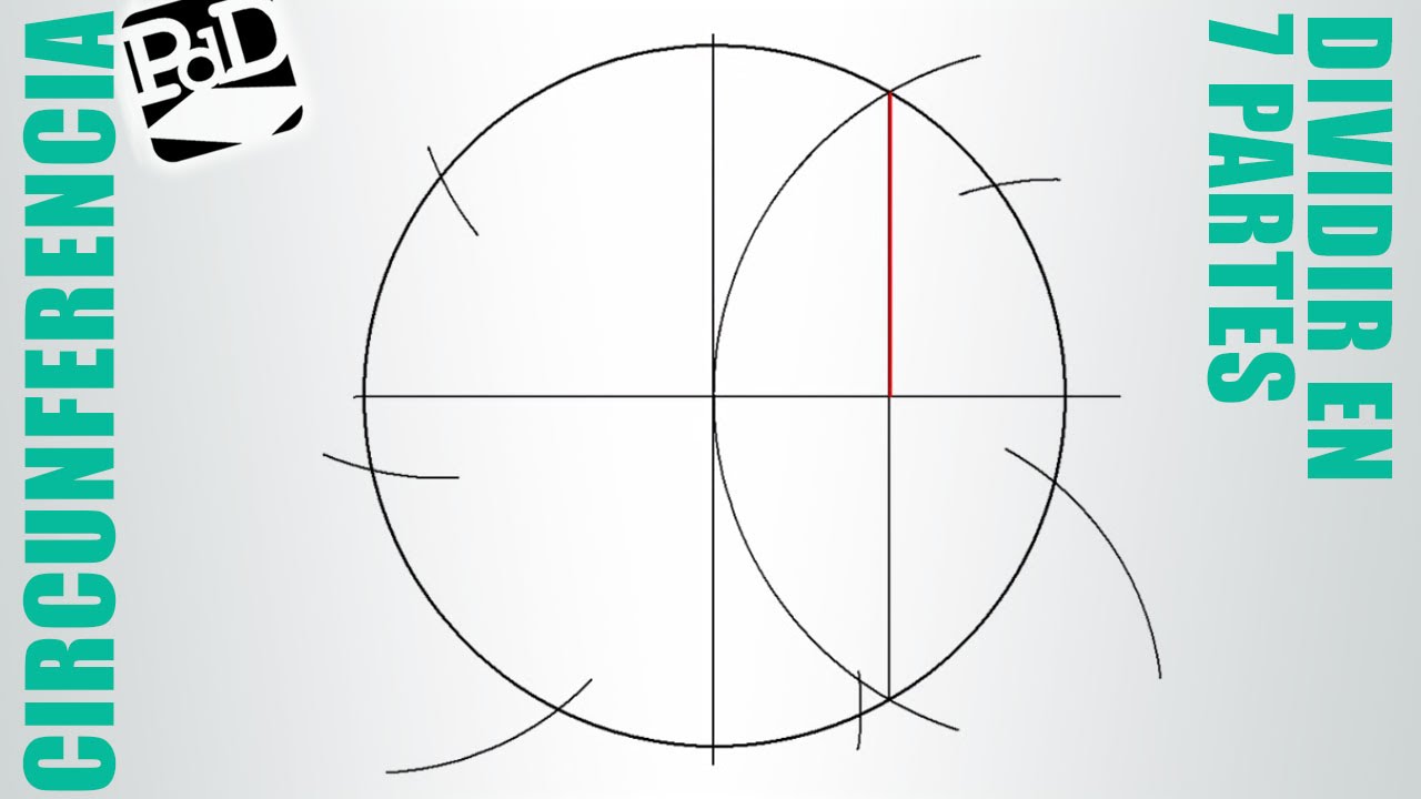 Dividir una circunferencia en 7 partes iguales.