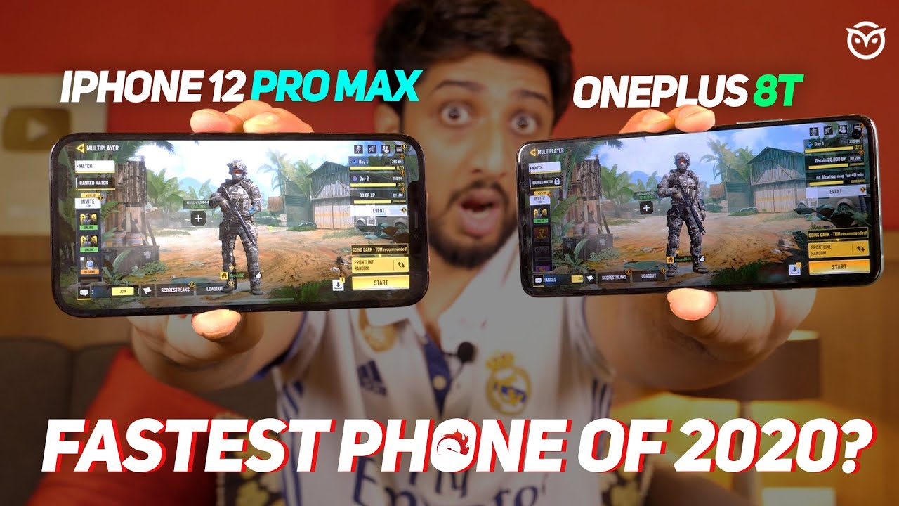 iPhone 12 Pro Max vs OnePlus 8T Extreme Gaming Test | A14 vs SD865 Speed Test | Heating Test [Hindi]