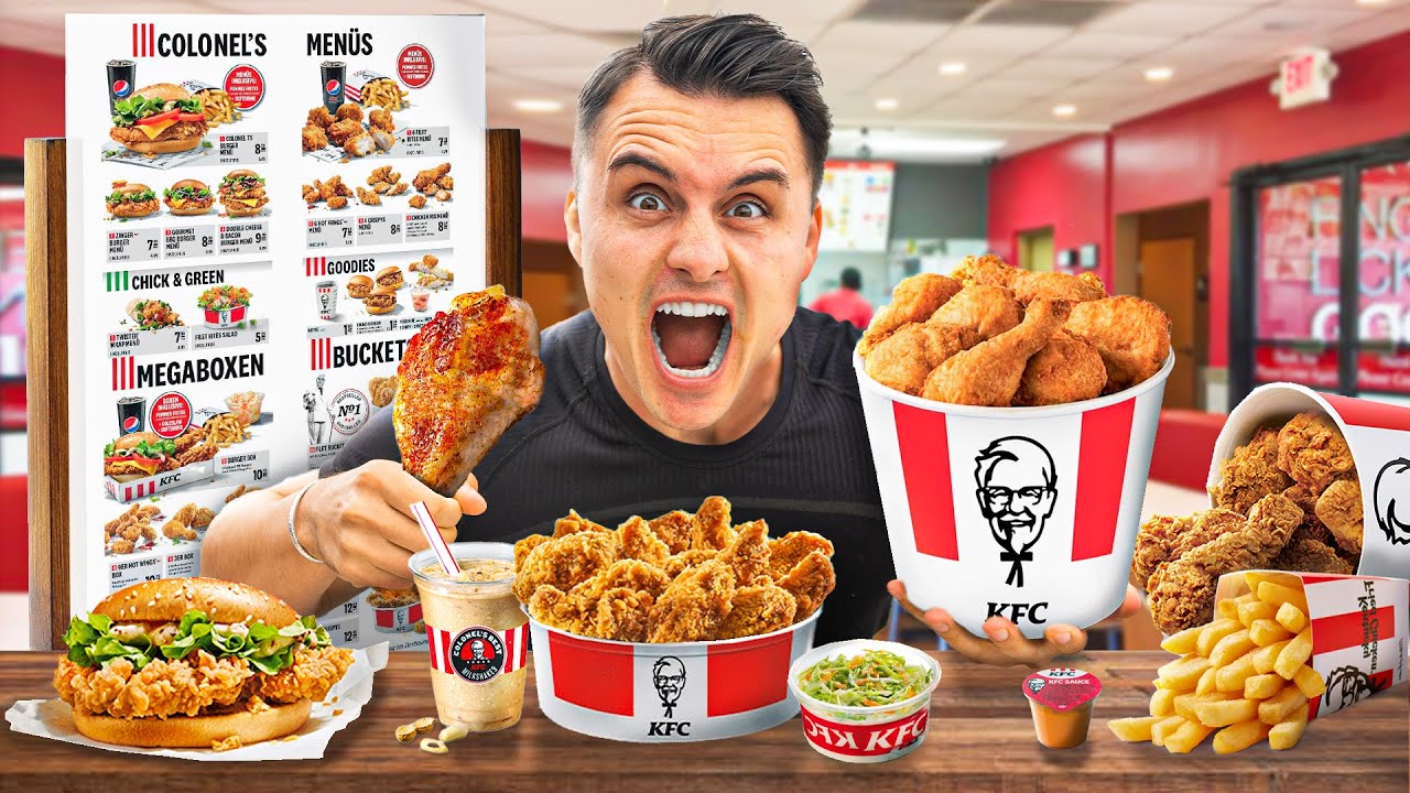 Ich esse die GANZE SPEISEKARTE bei KFC in 24 STUNDEN