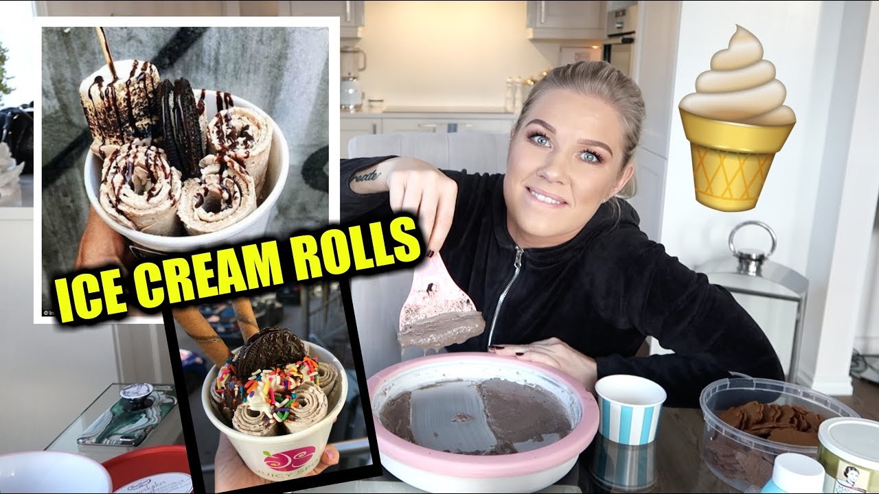 TESTER ICE CREAM ROLLS - Oreo og pepperkaker!