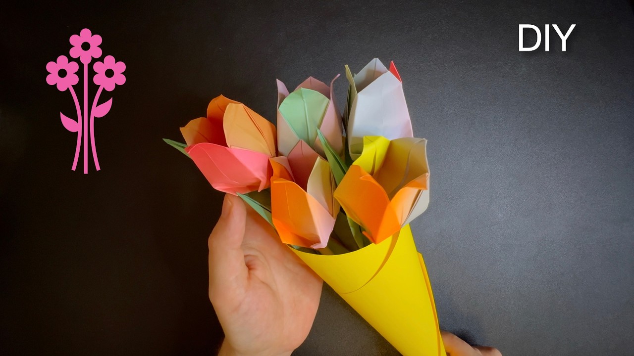 How to Make an Origami Flower Bouquet - Step-by-Step Tutorial