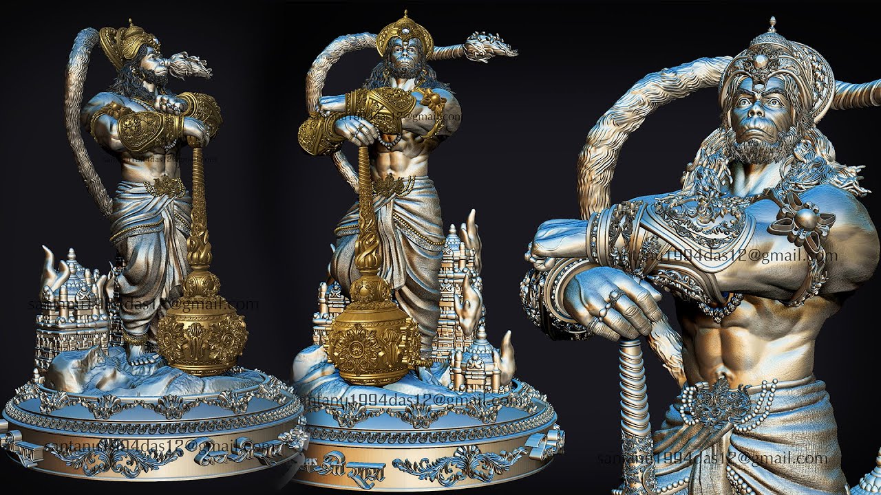 Bahubali Hanuman Ji STL for 3d Print