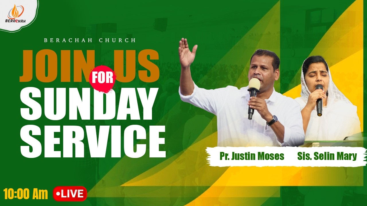🔴 LIVE NOW - Sunday Service | Pr. Justin Moses |  Berachah Church | 15th  March, 2026