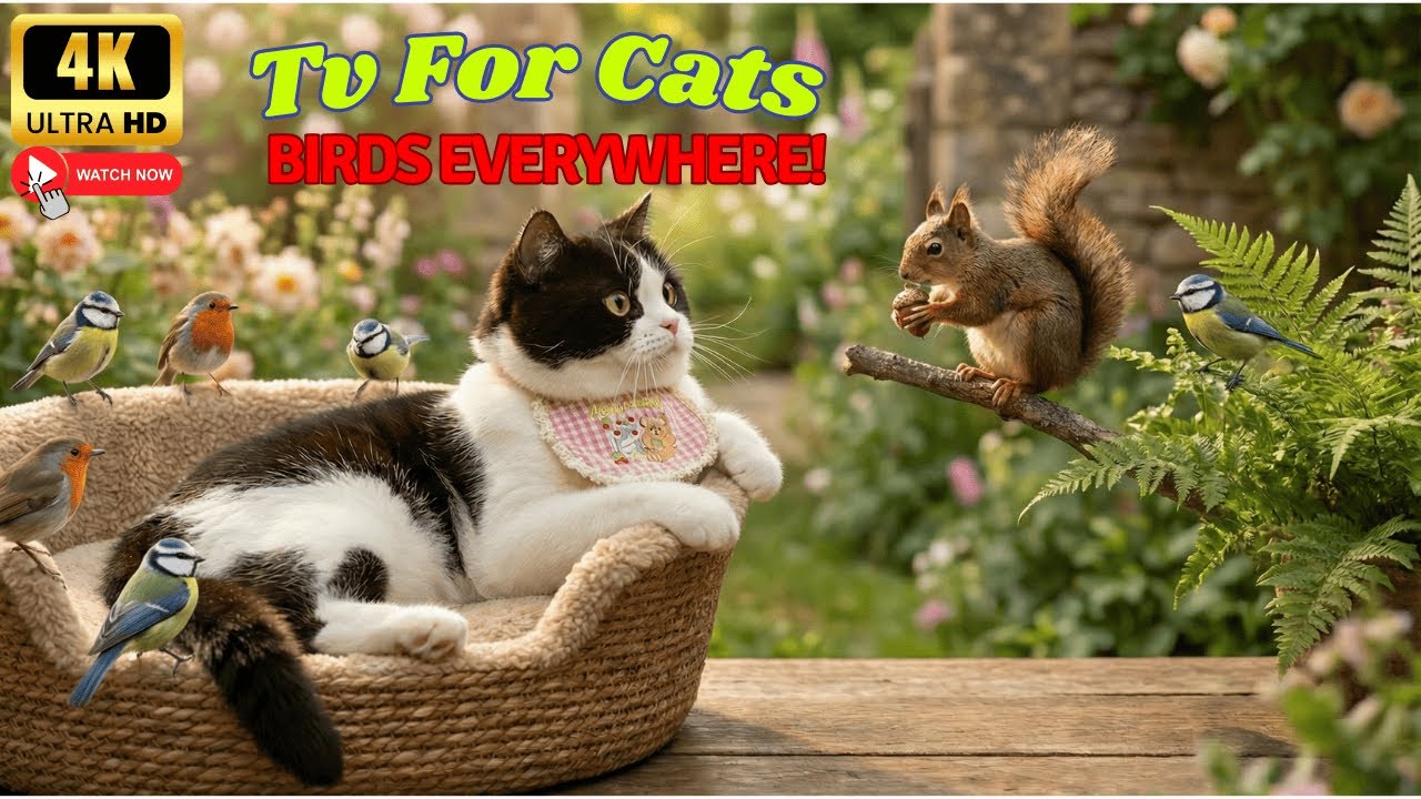 Cat TV for Cats to Watch 🌿Soft Garden Ambience for Deep Relaxation — Loved by Cats & People