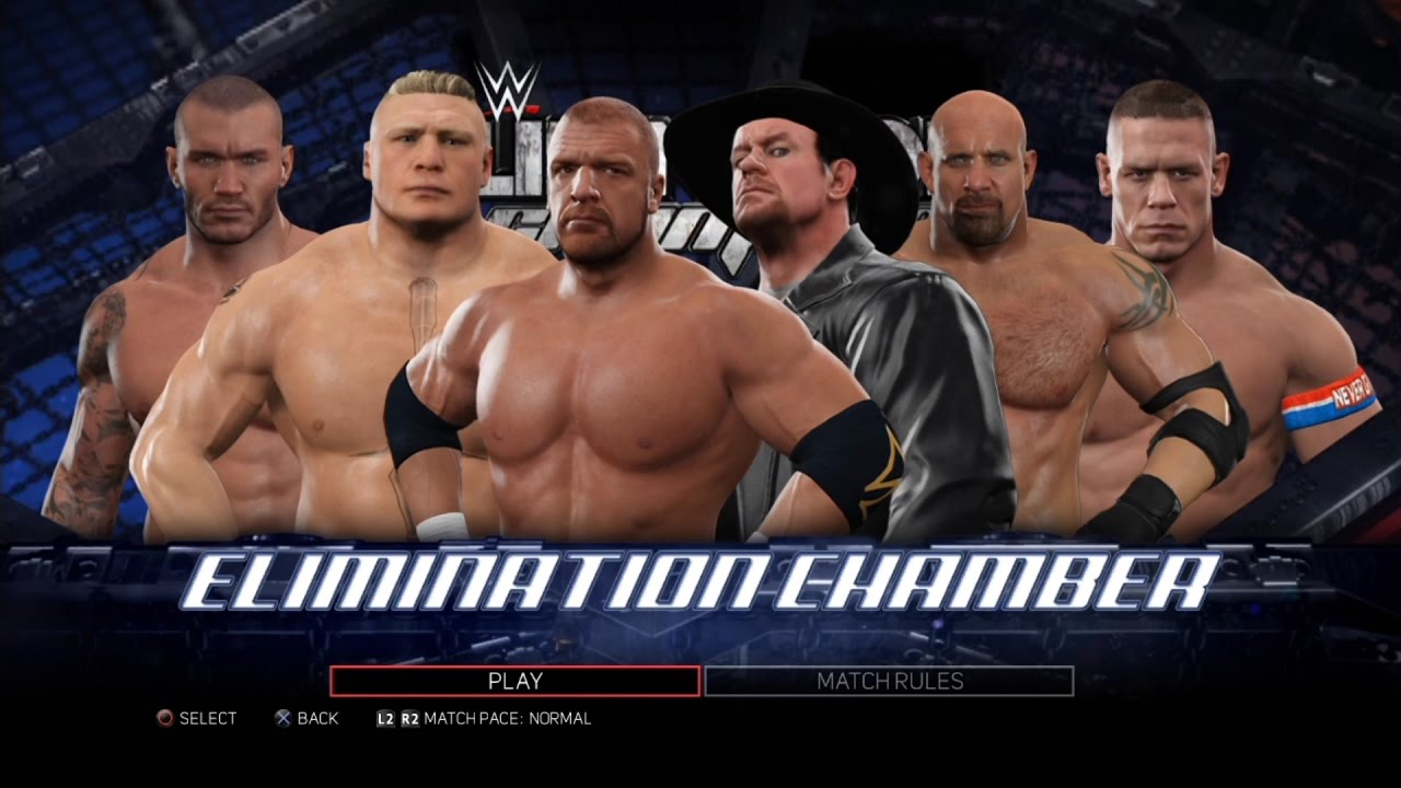 WWE 2K17 PS3 - Goldberg'04,BrockLesnar,JohnCena,RandyOrton,Undertaker,TripleH - Elimination Chamber