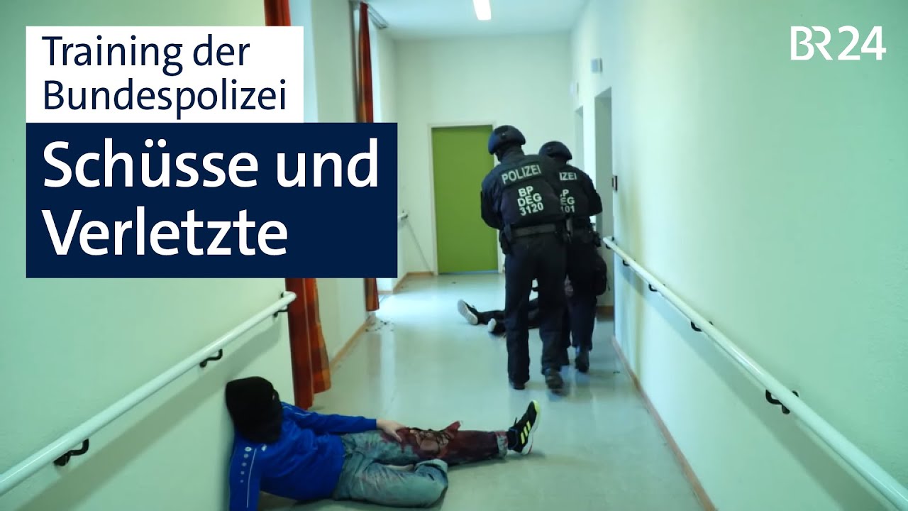 Schüsse und Verletzte: Übung der Bundespolizei Deggendorf | Abendschau | BR24