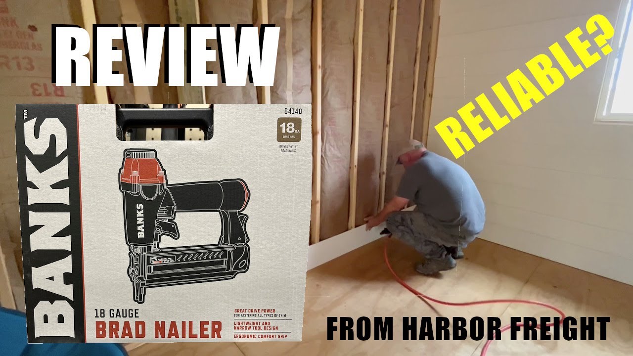 Воздушный гвоздезабивной пистолет Banks 18 Gauge от Harbor Freight — достаточно ли он надежен, чт...