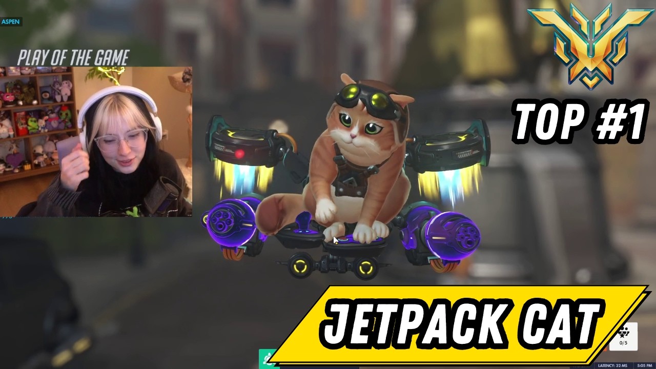 POTG! RANK 1! Aspen Pro Jetpack Cat Gameplay: Overwatch Season 1