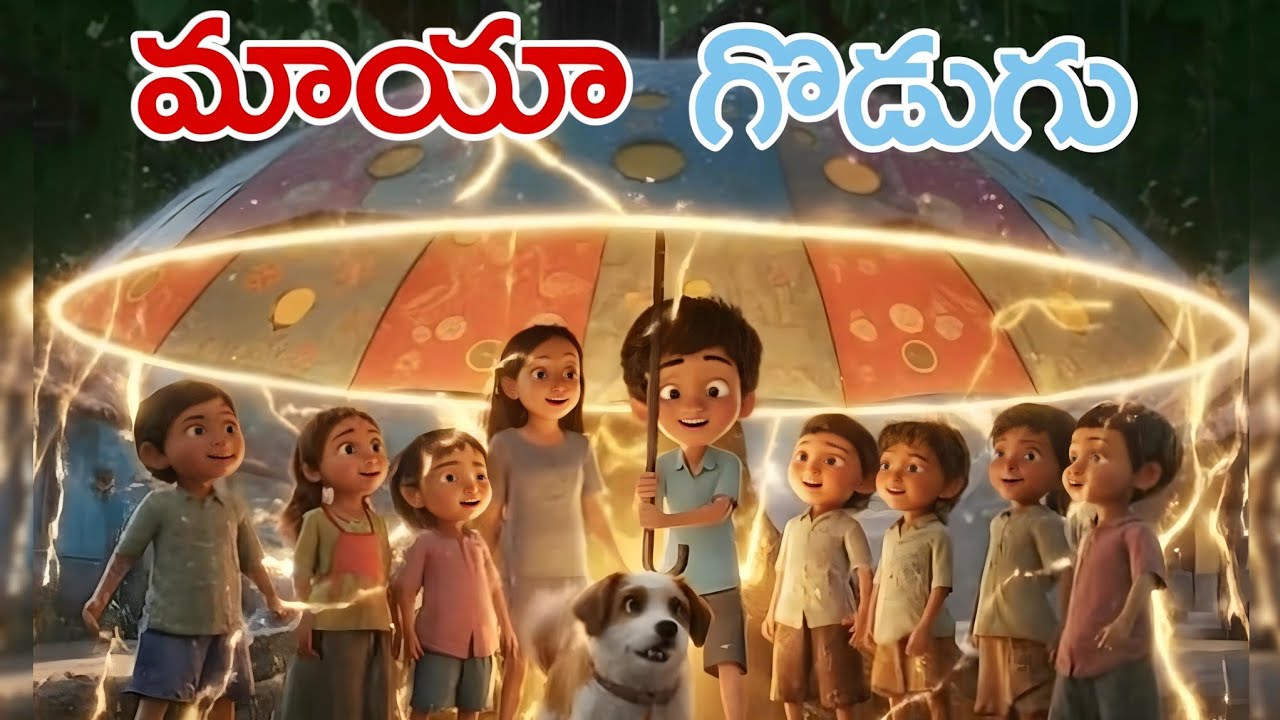 మాయా గొడుగు ☂️ | Telugu Moral Story | 3D Animation Story for Kids & Family 