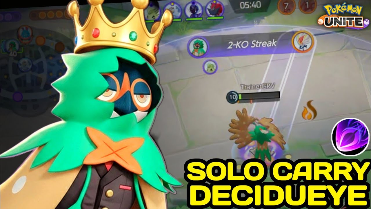 Decidueye Carry Leftover Zoroark & Choice Spack Tyranitar in Solo Queue Pokemon Unite - NINZA PLAYS