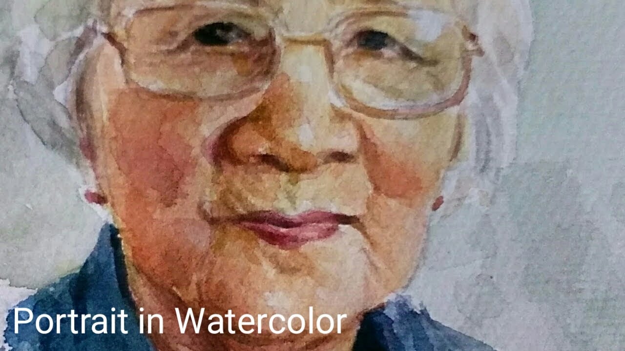 Portrait: Watercolor painting of an Older Woman face|  Subukan at ikamangha mo!..