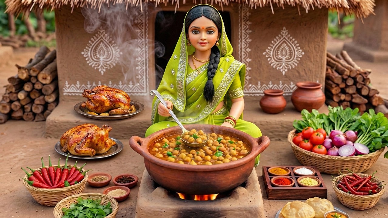 Miniature doll parota & aalu matar cooking ASMR 🫓🍲 | indian village Tiny kitchen story