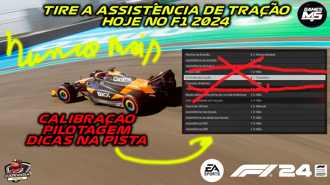 F1 2024 Como tirar a assistência de tração ? Guia completo, com calibração e dicas dentro da pista !