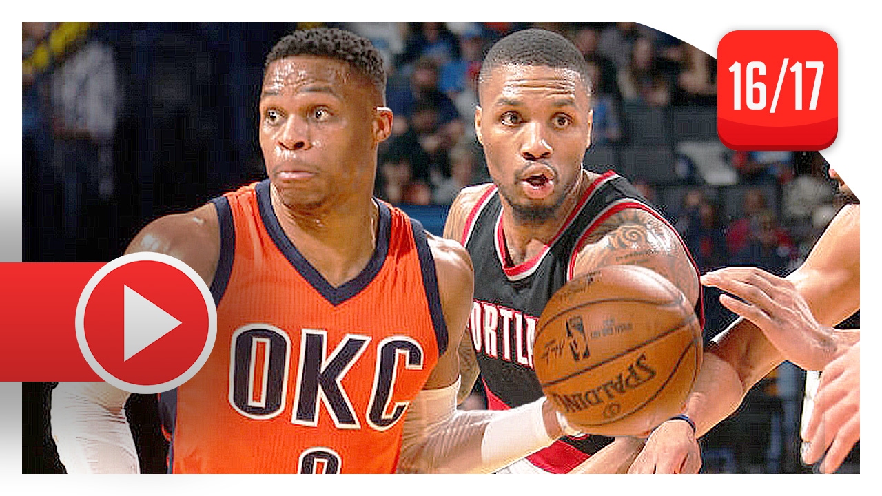 Russell Westbrook vs Damian Lillard TOP PG Duel Highlights (2017.02.05) Thunder vs Blazers - SICK!