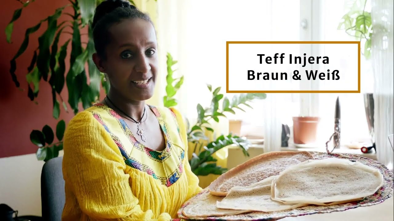 Teig Rezept f&uuml;r Teff Injera braun und wei&szlig;, gllutenfrei  ጤፍ ከጀርመን ETHIOPIAN #food