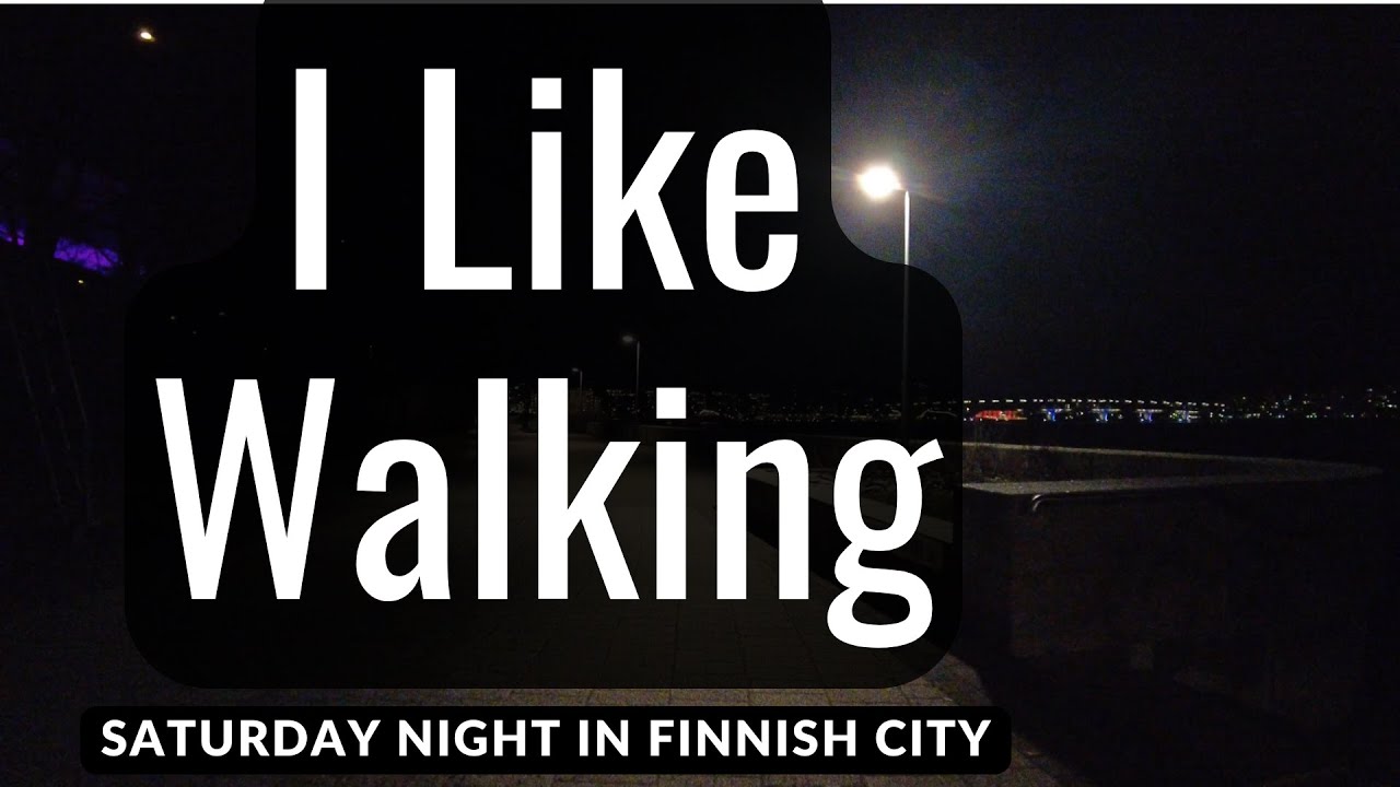 Walking saturday night in Finnish University to Harbour 4K #Jyväskylä #JKL #ILIKEWALKING