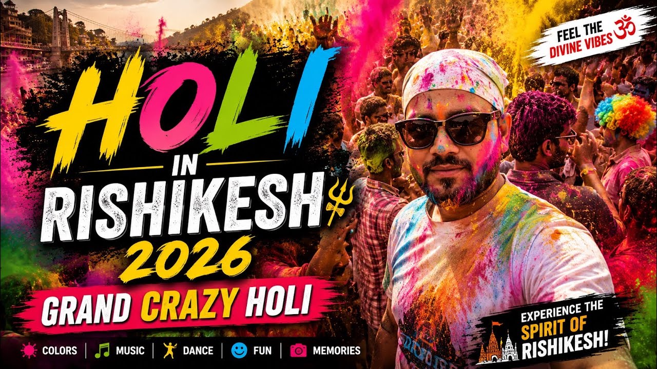 RISHIKESH HOLI 2026 🎨 | MAZA AA GAYA🫟 | YOGA CAPITAL OF THE WORLD 🌍 #rishikesh #holi #holi2026