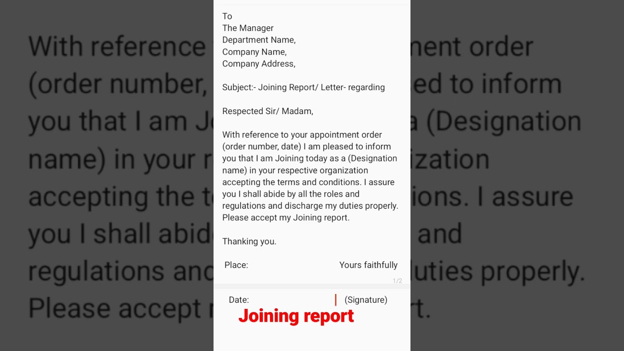 Joining report। Joining letter ।Joining application@ExpressWriters. #joininglatter #joiningletter