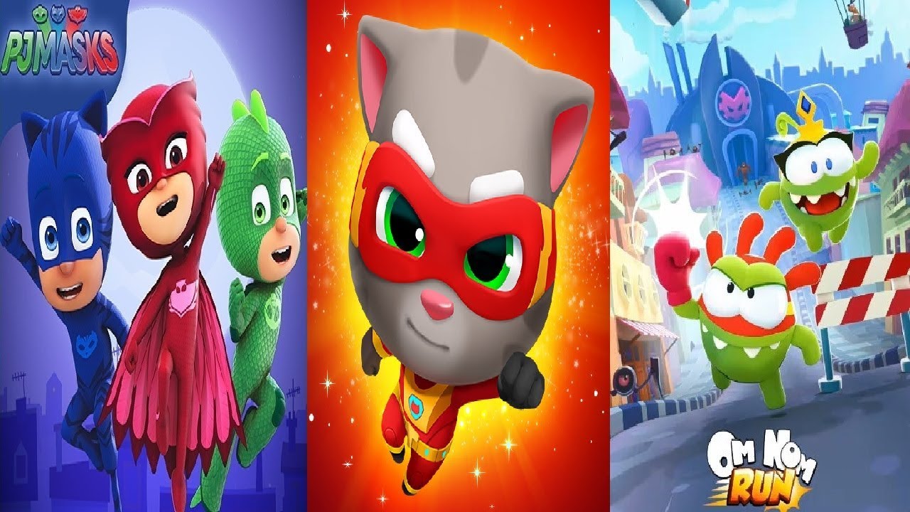 Talking Tom Hero Dash New Update 2020 - Hyper Board VS Om Nom: Run VS  PJ Masks: Super City Gameplay