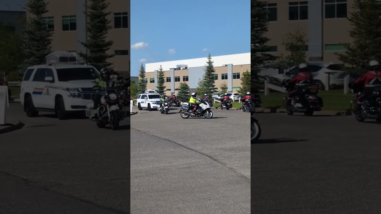 RCMP, Calgary Police, and Edmonton Police motorcycles for the G7