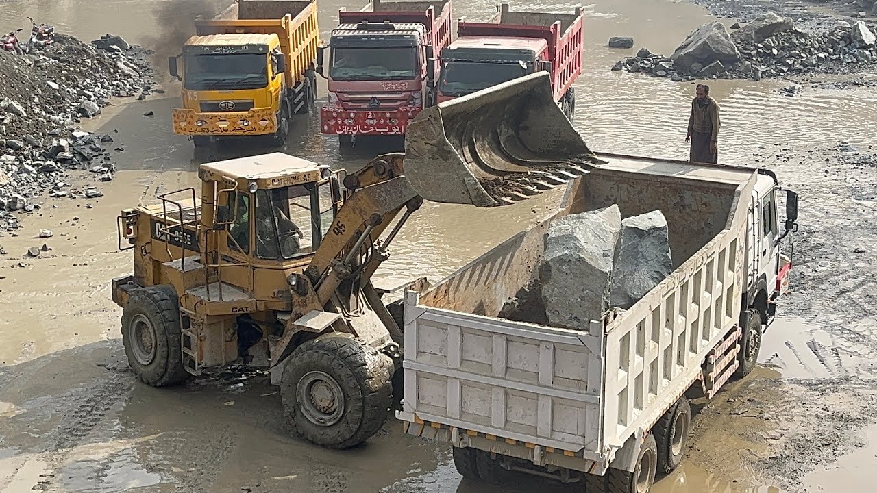Caterpillar Loader Rock Loading | Dumper Truck & Trolley Worksite Action #catterpillar 