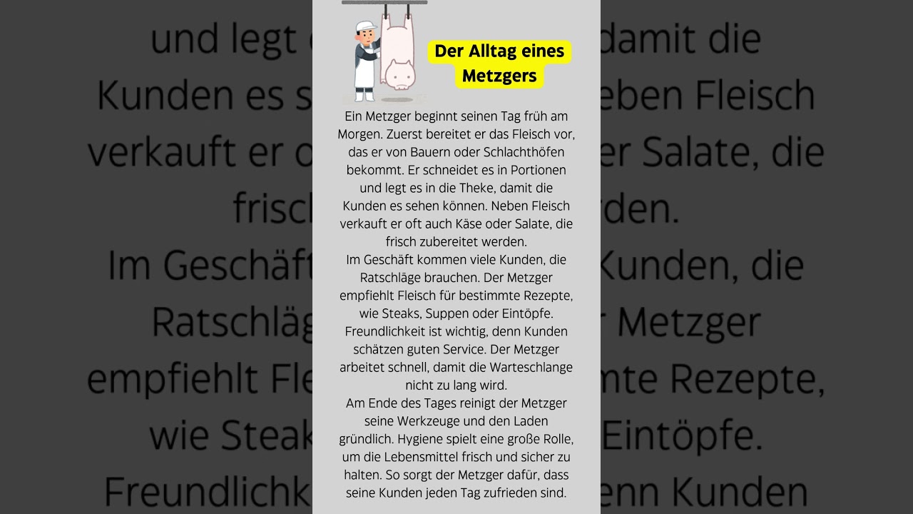 der Alltag eines Metzger 