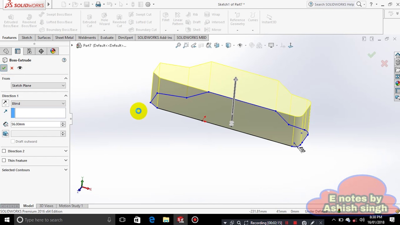 Solidwork Tutorial 31 : How to use mirror body command
