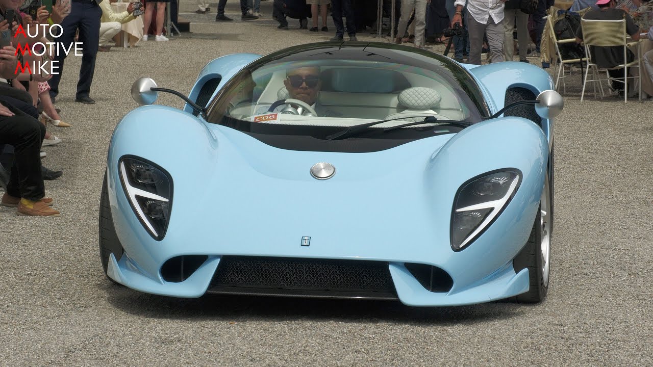 NEW $800.000 De Tomaso P72 driving at Villa d'Este 2022