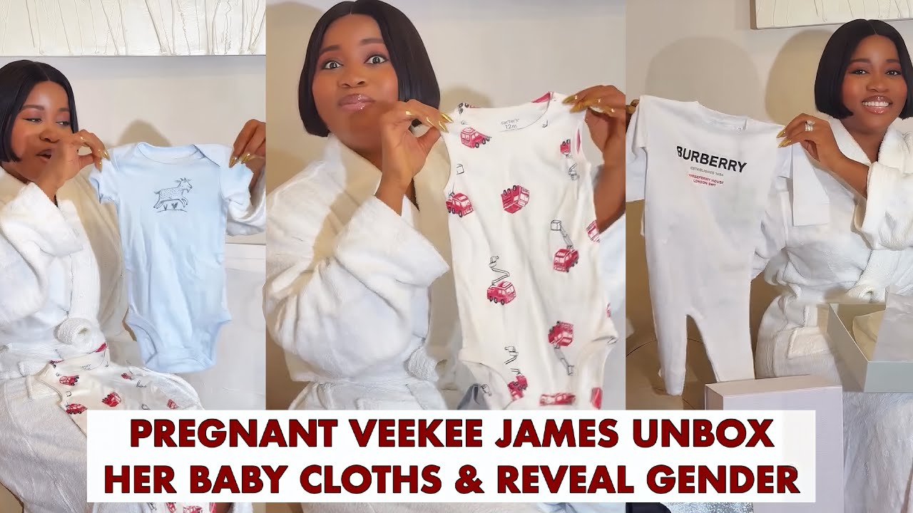 The Beautiful Moment Pregnant Veekee James Unbox Her Unborn Baby’s Cloth And Reveals Baby Gender.