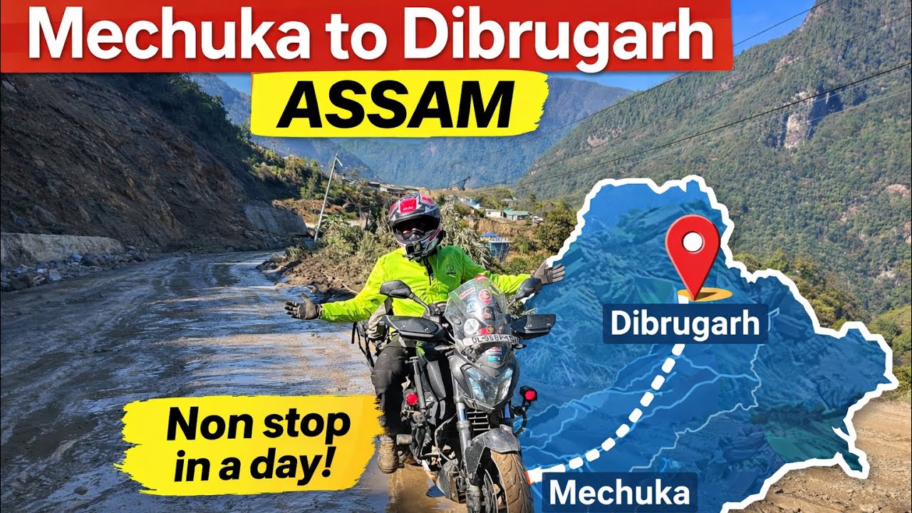 Mechuka to Dibrugarh in 1 Day via Basar Route | Muddy Roads | Arunachal to Assam Extreme Ride 