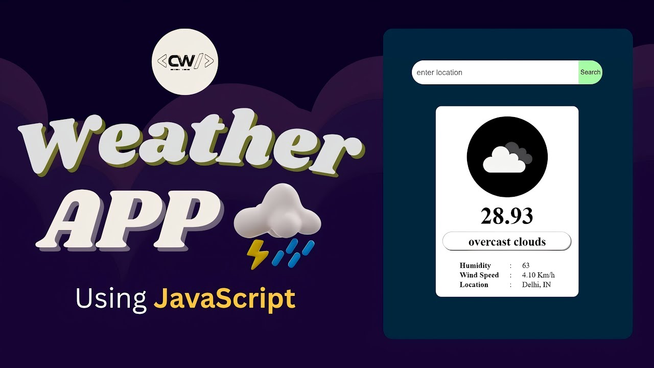 How to Build a Weather App with Real-Time API | Weather App Tutorial | CodeWord