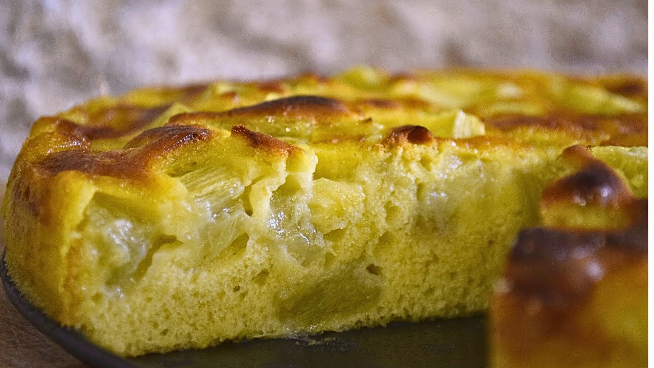 Moelleux à la rhubarbe #recettefacile et économique